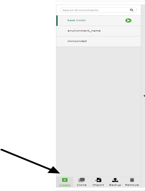 Create Button Anaconda Navigator